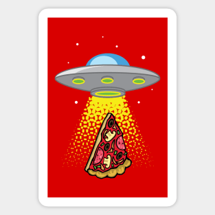 UFO Pizza Abduction Sticker